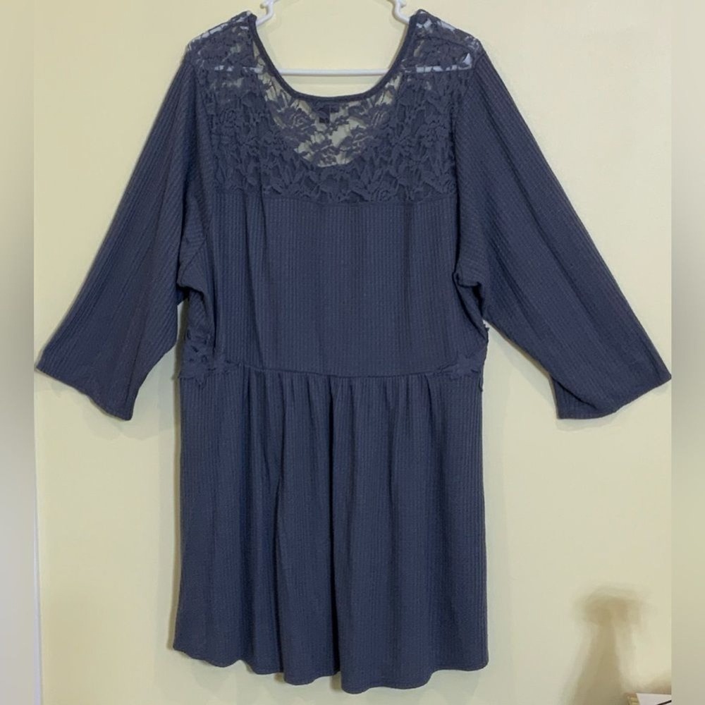 Torrid Women's Waffle Weave Top Blue-Gray Size 4 4X